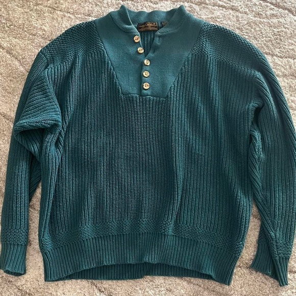 Vintage Eddie Bauer teal sweater - Picture 1 of 3